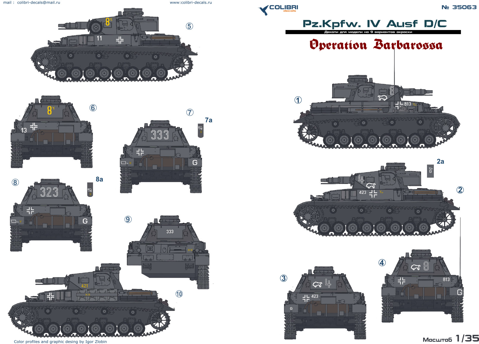 Decal 1/35 Pz.Kpfw. IV Ausf.D/C Operation Barbarossa (Colibri Decals)