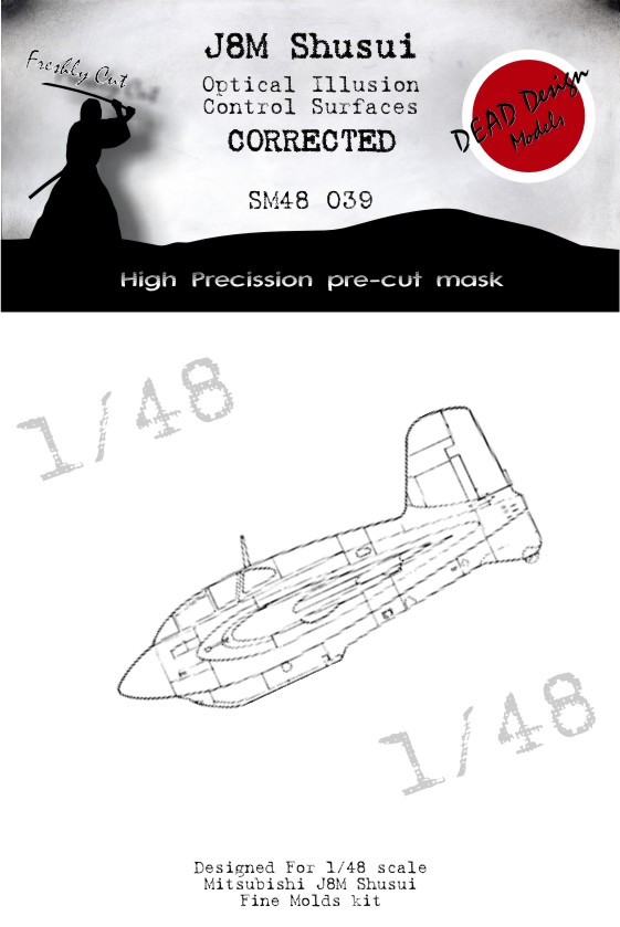 Mitsubishi J8M1 Shusui Control Surfaces 3D/optical illusion paint mask for control surfaces (designed to be used with Fine Molds kits)