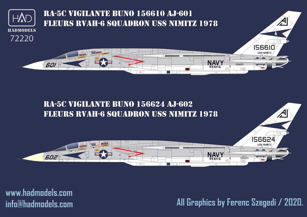 Decal 1/72 RA-5C Vigilante USS Nimitz - part 3 (HAD)