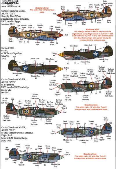 Decal 1/48 Curtiss P-40B Tomahawk (Warhawk) Pt 2 (6) (Xtradecal)