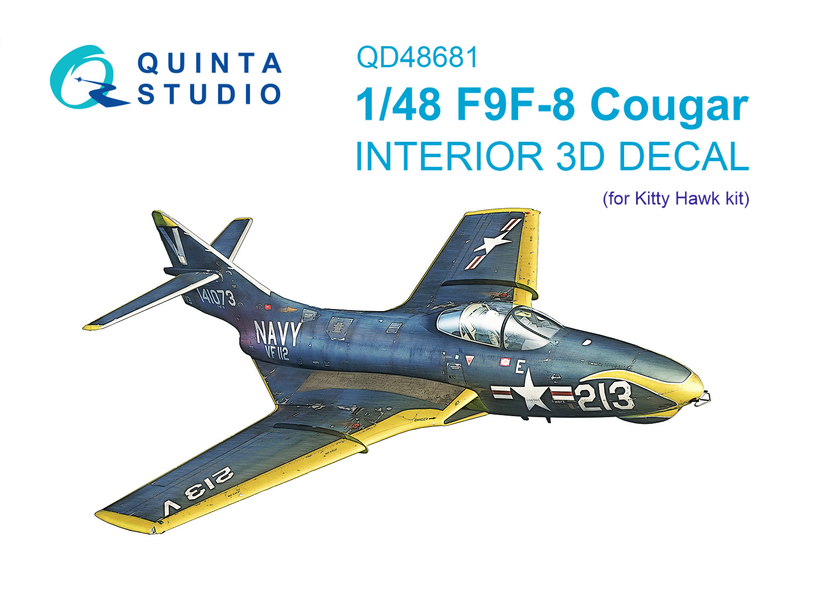 F9F-8 Cougar 3D-Printed & coloured Interior on decal paper (Kitty Hawk)