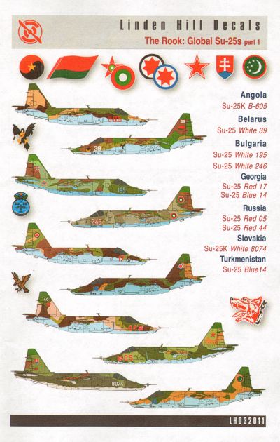 Decal 1/32 Sukhoi Su-25 Frogfoot Foreign(10) (Linden Hill)