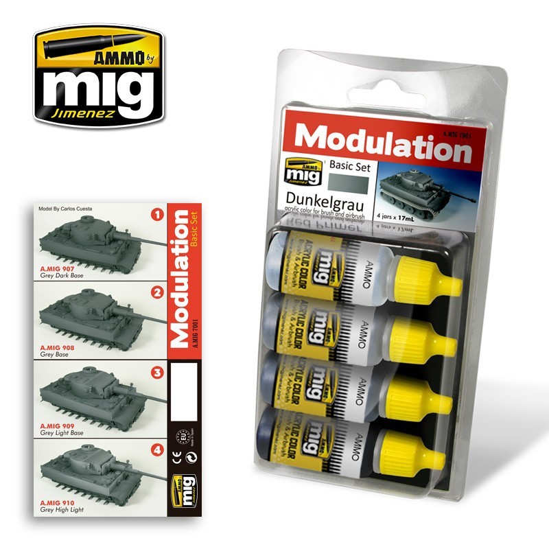 Dunkelgrau Modulation Set (Ammo Mig) (4x17ml) 