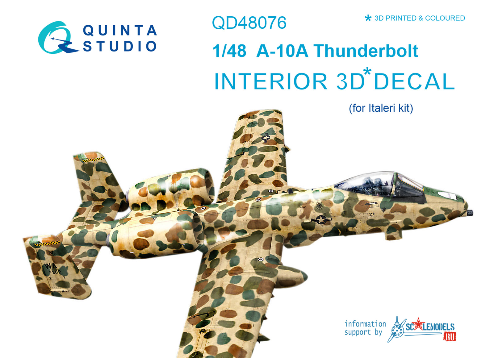 A-10A 3D-Printed & coloured Interior on decal paper (for Italeri  kit)