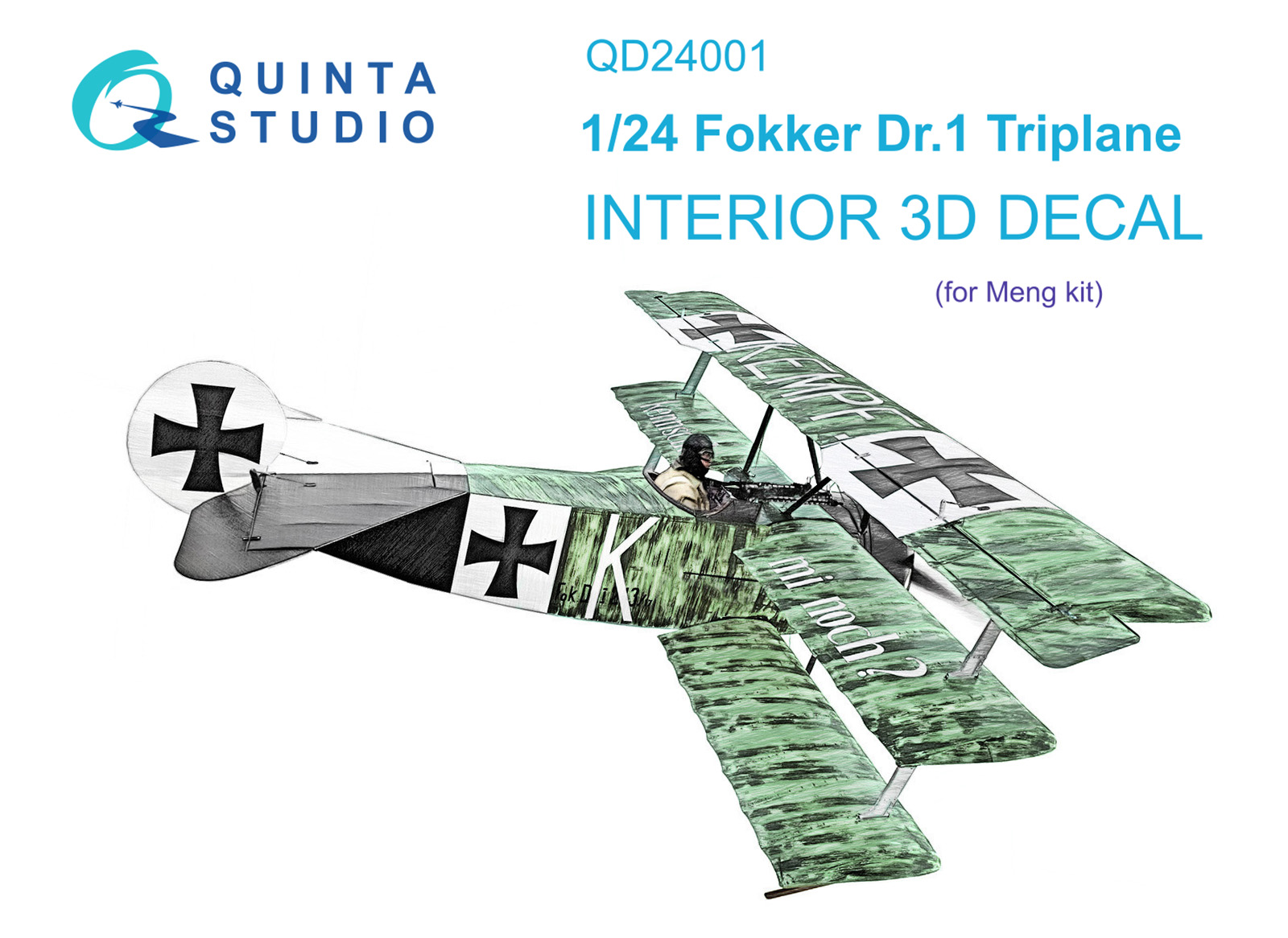 Fokker Dr.1 3D-Printed & coloured Interior on decal paper (Meng)