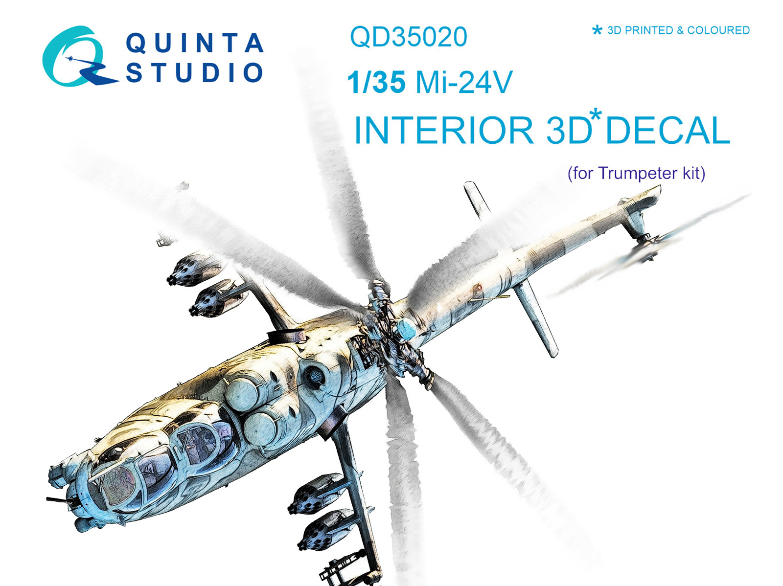 Mi-24V 3D-Printed & coloured Interior on decal paper (for Trumpeter kit)