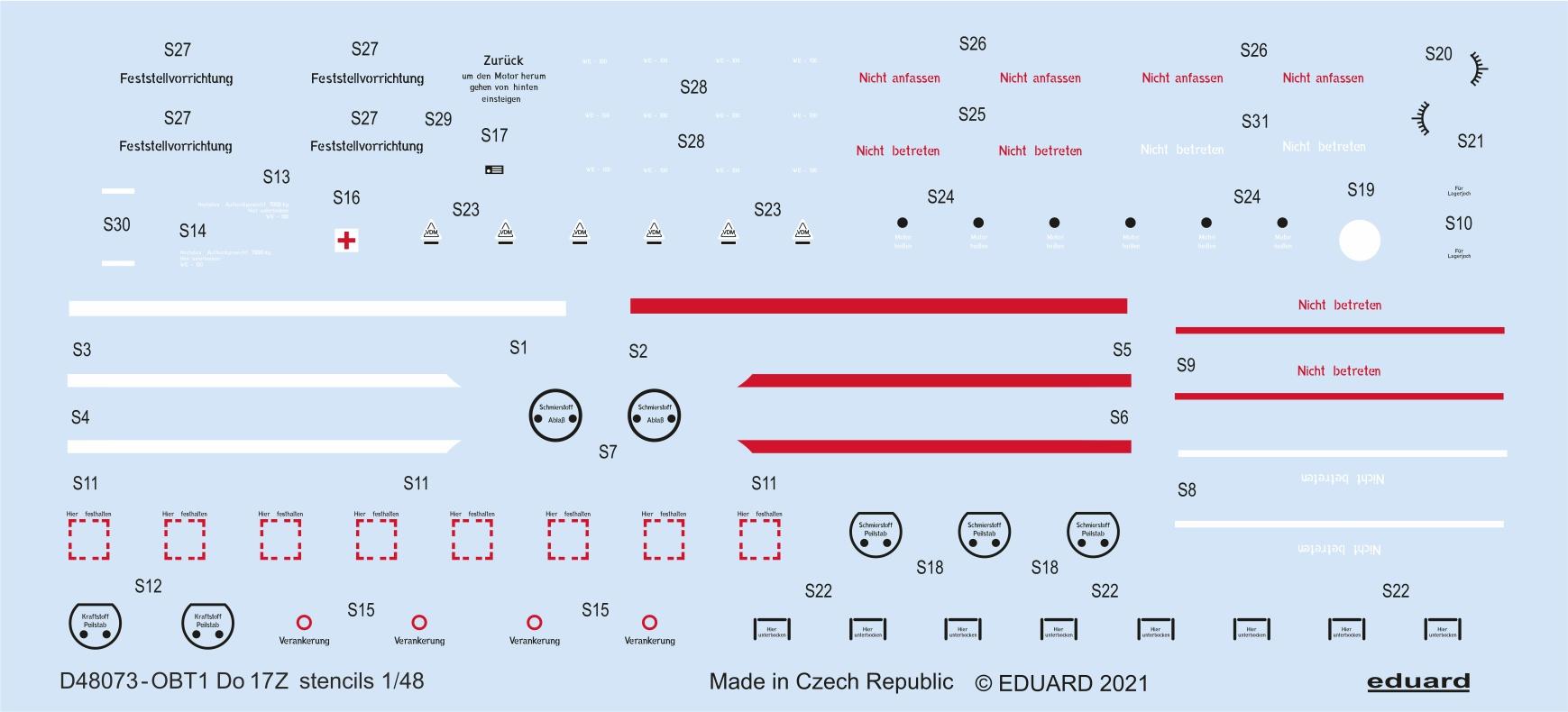 Decal 1/48 Do 17 stencils (ICM)