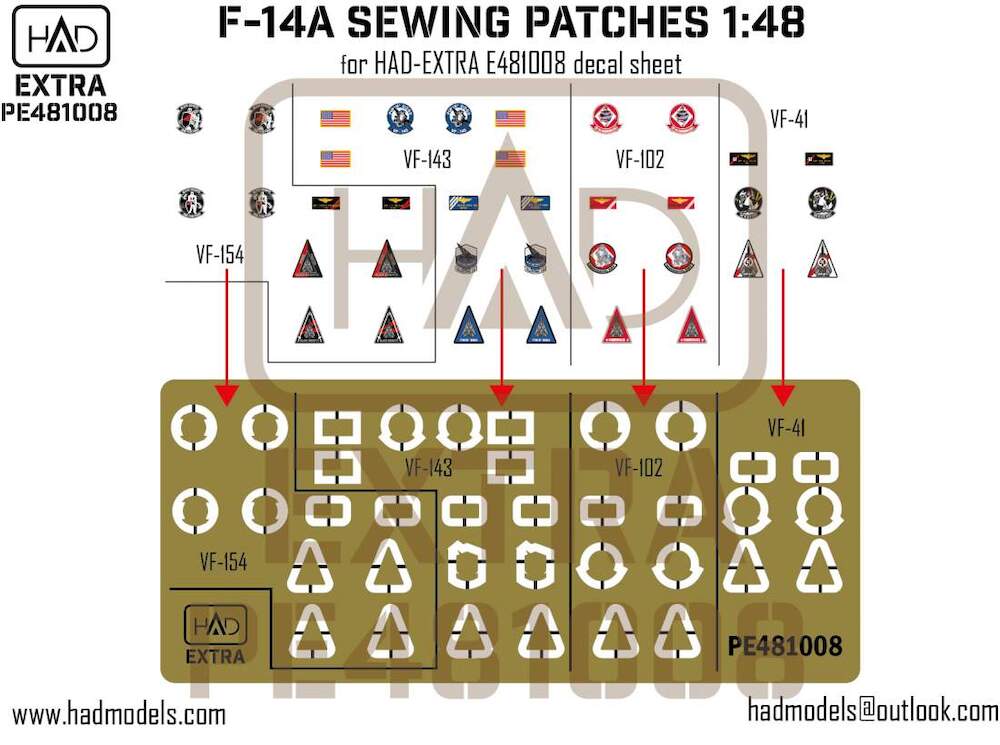 Decal 1/48 F-14A/D Helmet & dress sewing markings Vol.2 (HAD)