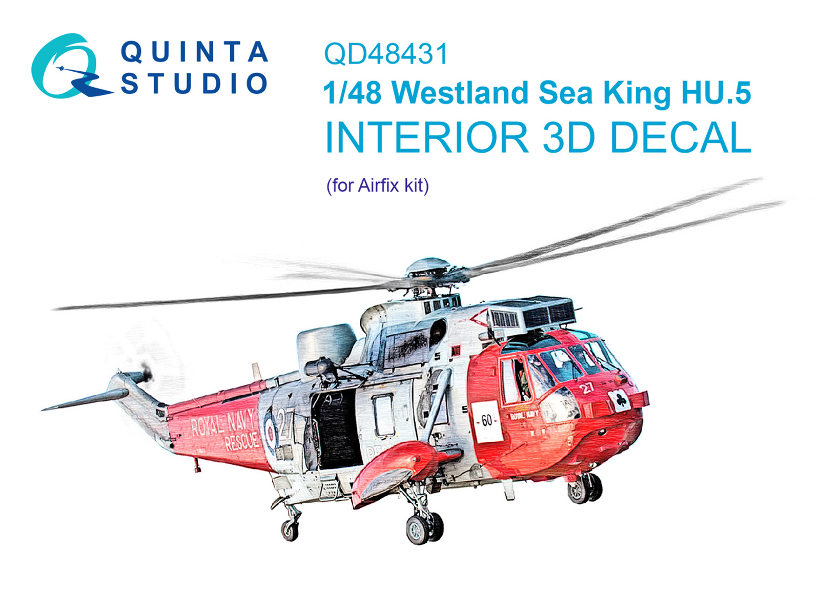 Westland Sea King HU.5 3D-Printed & coloured Interior on decal paper (Airfix)