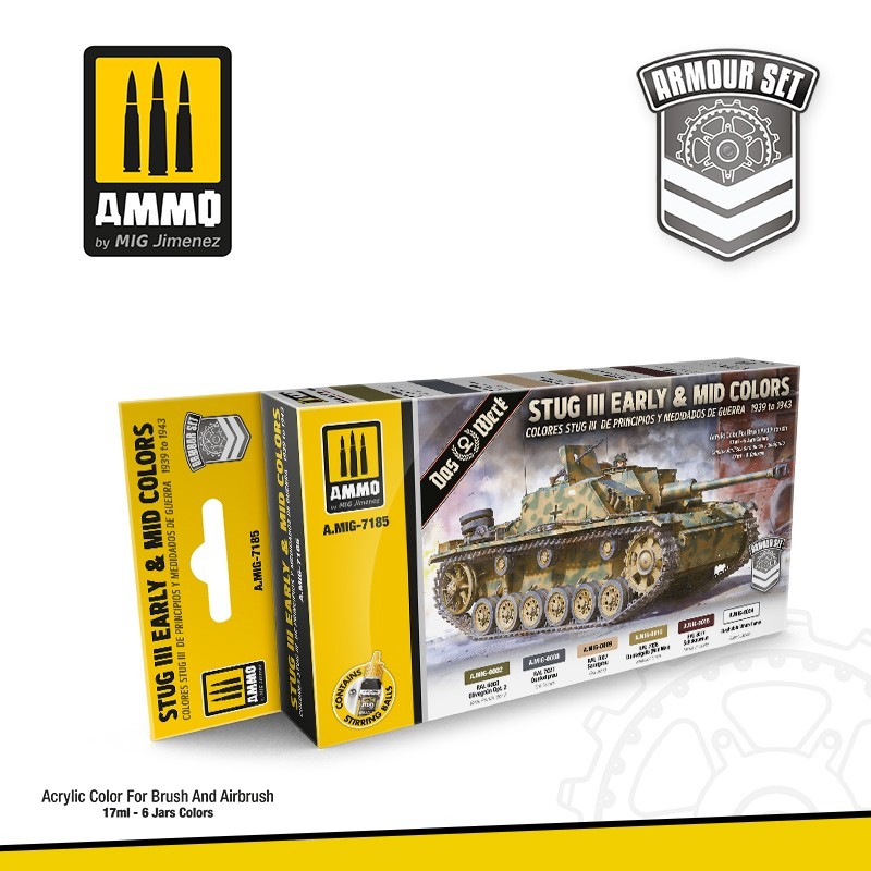 StuG III Early & Mid Colors 1939 to 1943 (Ammo Mig) (6x17ml) 