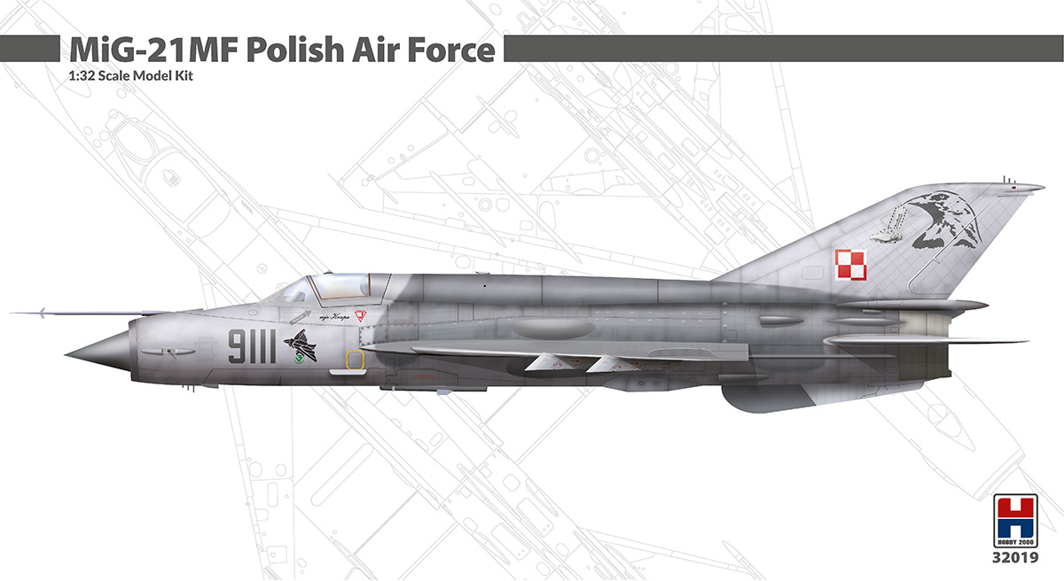Model kit 1/32 Mikoyan MiG-21MF Polish Air Force (Hobby 2000) (damage box)