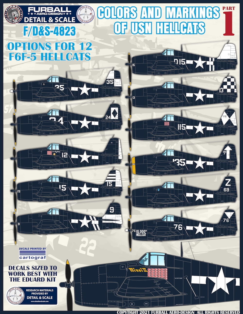 Decal 1/48 Grumman Hellcat (Furball Aero-Design)
