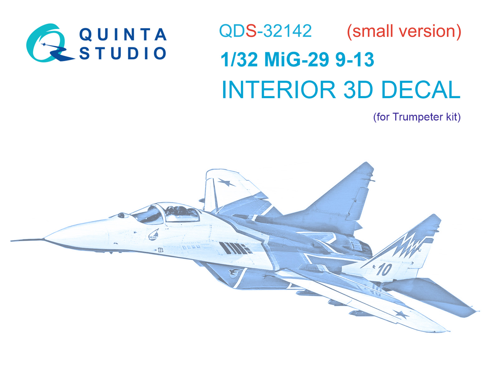 MiG-29 9-13 Fulcrum C 3D-Printed & coloured Interior on decal paper (Trumpeter) (Small version)