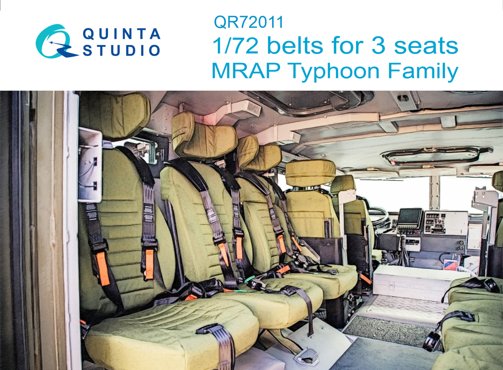 MRAP Typhoon Family belts, for  3 seats, 3D-Printed & coloured on decal paper (all kits)