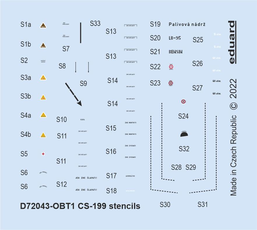 Decal 1/72 CS-199 stencils (EDU)