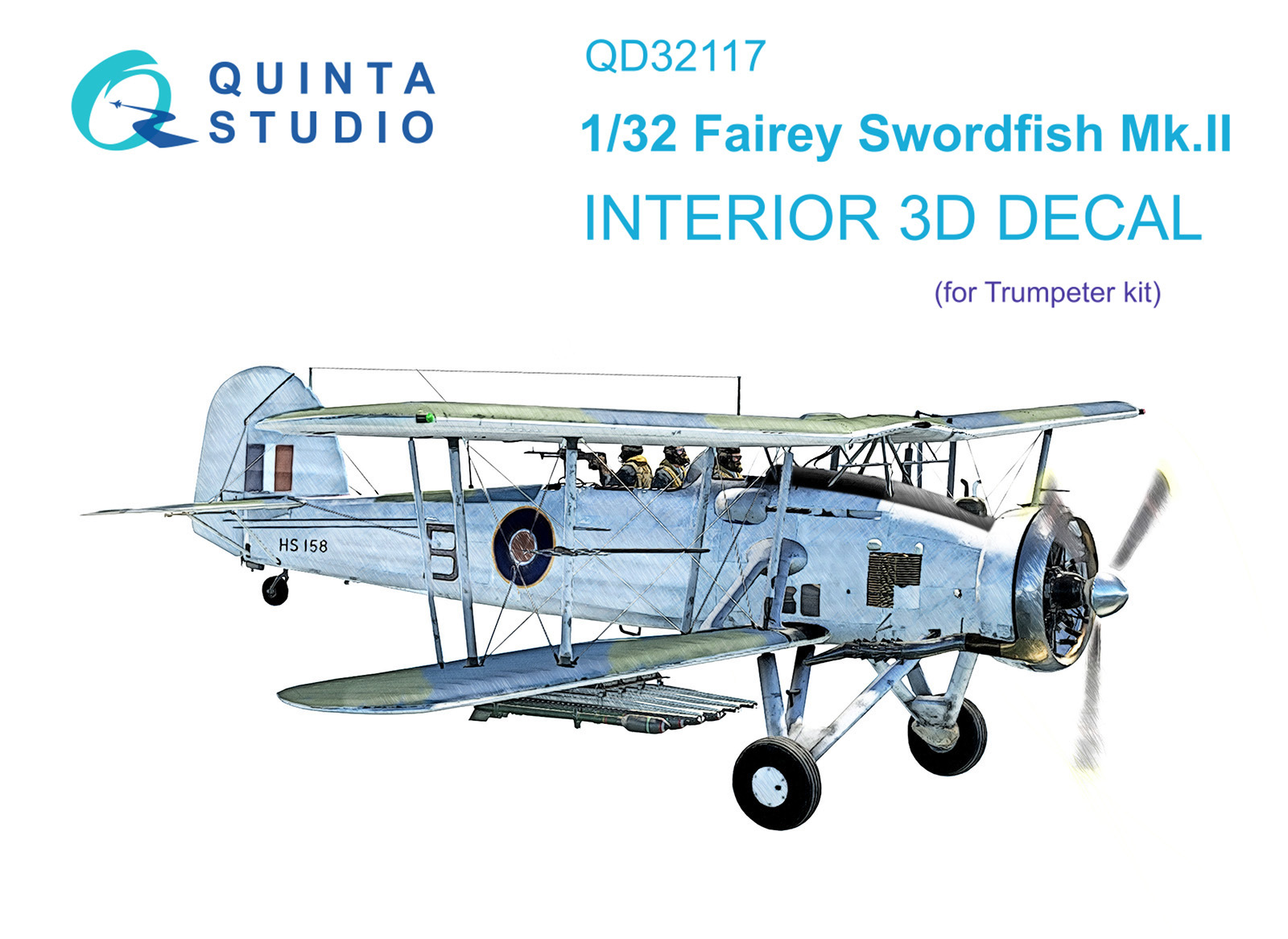 Fairey Swordfish Mk.II 3D-Printed & coloured Interior on decal paper (Trumpeter)