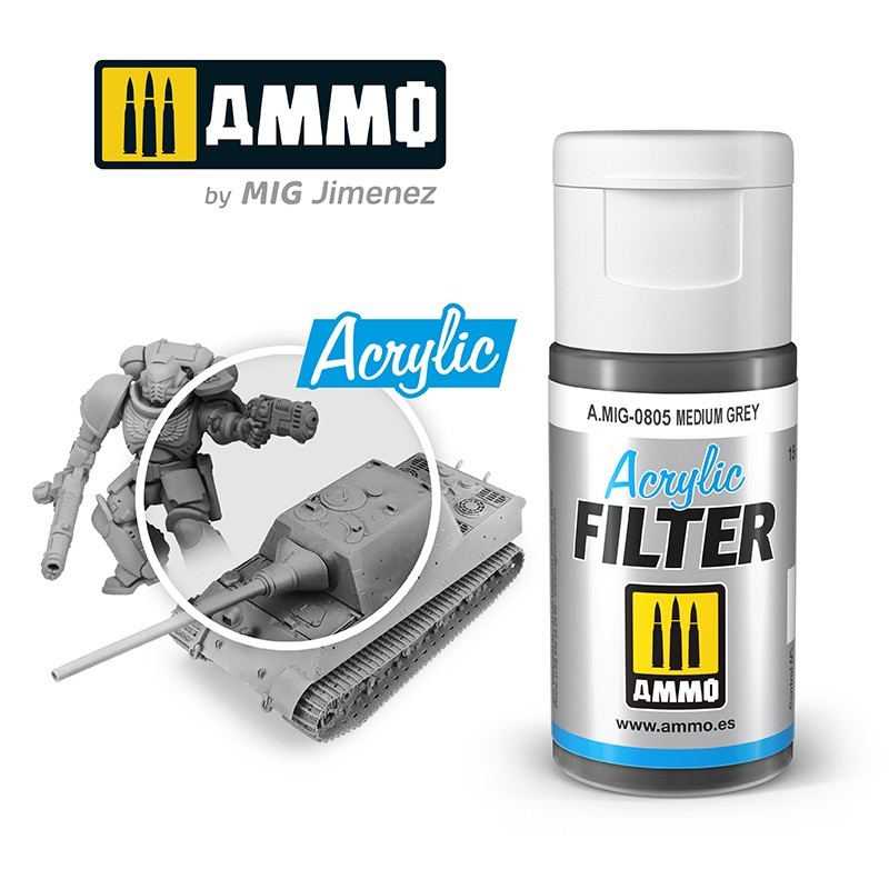 ACRYLIC FILTER Medium Grey (15mL) (Ammo Mig)