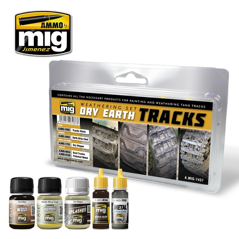 Dry Earth Tracks Weathering Set (Ammo Mig)