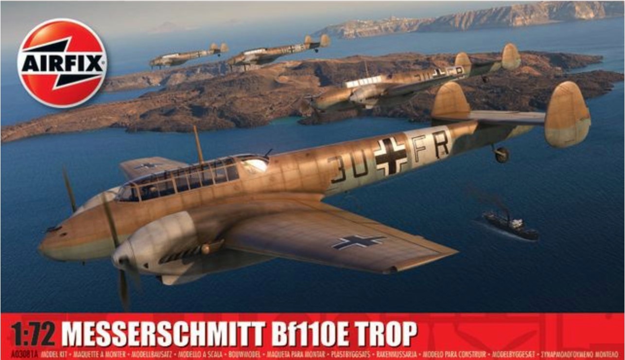 Model kit 1/72 Messerschmitt Bf-110E/E-2 TROP (Airfix) (damage box)