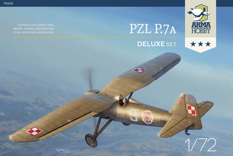 Model kit 1/72 PZL P.7a Deluxe Set (Arma Hobby)