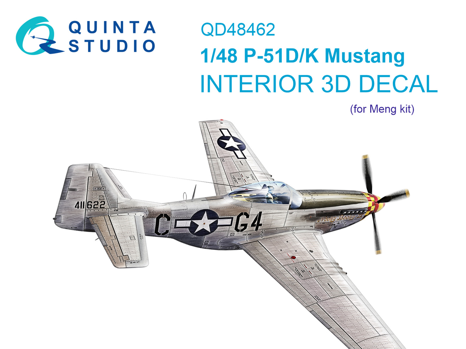 P-51D/K 3D-Printed & coloured Interior on decal paper (Meng)