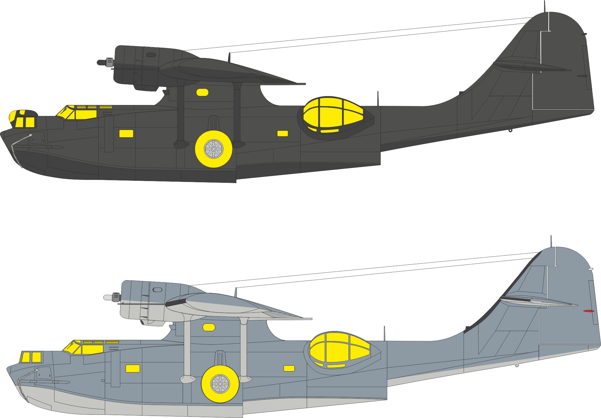 Paint Mask 1/48 Consolidated PBY-5A Catalina TFace 1/48 (designed to be used with Eduard, Monogram and Revell kits)