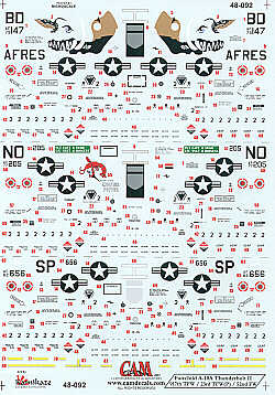 Decal 1/48 Fairchild A-10A Thunderbolt II (3) (CAM)