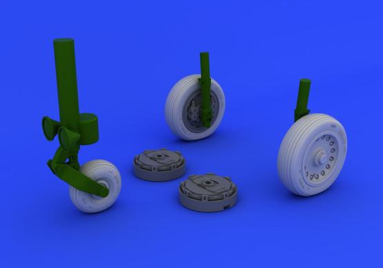 Additions (3D resin printing) 1/32  Dassault-Mirage IIIc wheels with weighted tyre effect (designed to be used with Italeri kits) 