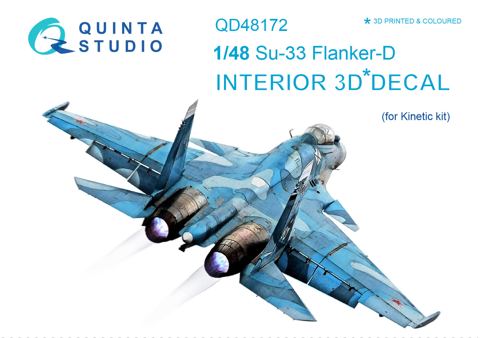 Su-33 3D-Printed & coloured Interior on decal paper (for Kinetic kit)
