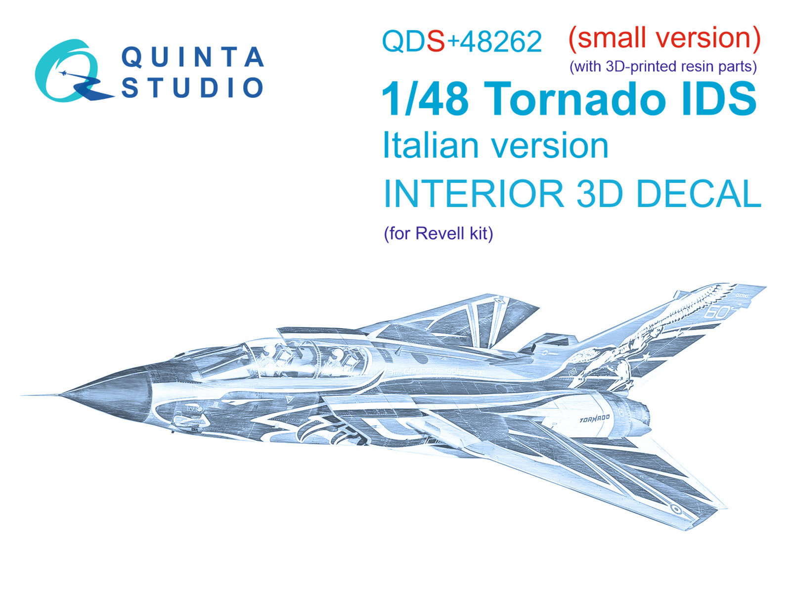 Tornado IDS Italian 3D-Printed & coloured Interior on decal paper (Revell) (small version) (with 3D-printed resin parts)