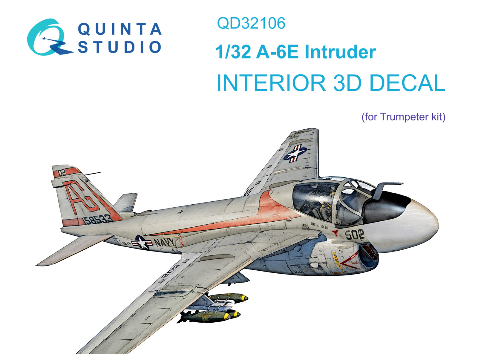A-6E Intruder 3D-Printed & coloured Interior on decal paper (Trumpeter)