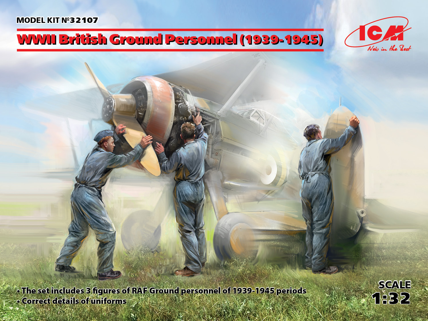 Figures (resin) 1/32 British Ground Personnel 1939-1945 (3 fig.) (ICM)