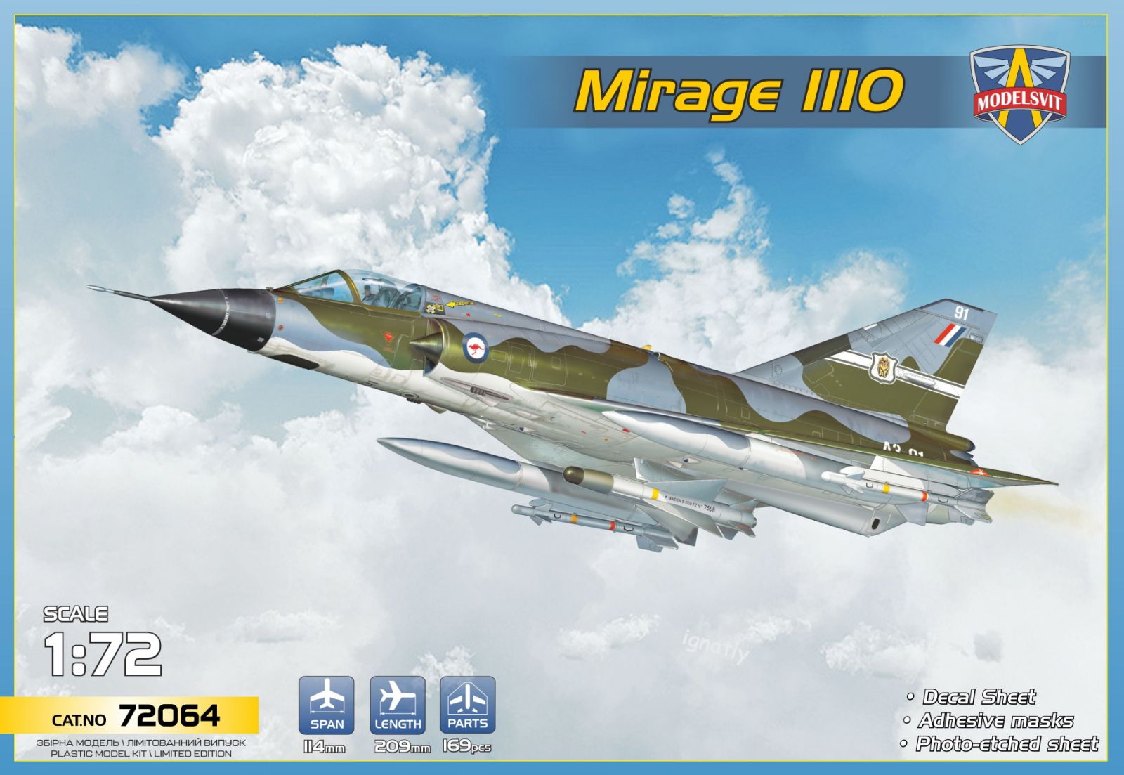 Model kit 1/72 Dassault Mirage IIIO (Modelsvit) (Modelsvit)