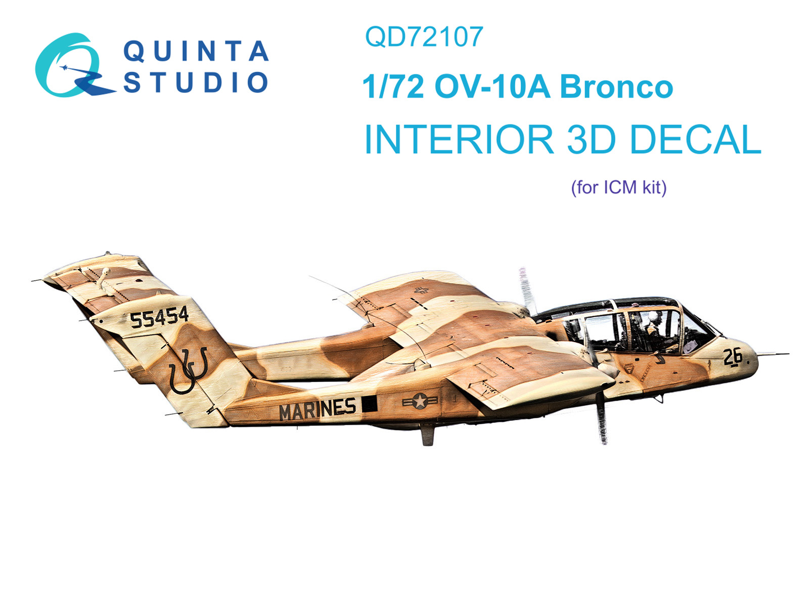 OV-10A Bronco 3D-Printed & coloured Interior on decal paper (ICM)
