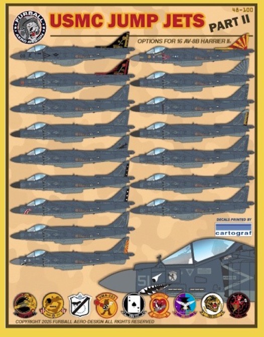 Decal 1/48 Jump Jets Part II [McDonnell-Douglas AV-8B Harrier II] (Furball Aero-Design)