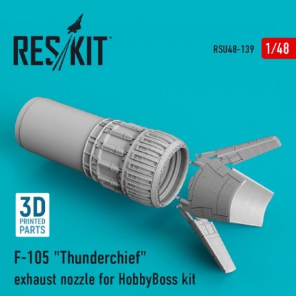 Additions (3D resin printing) 1/48 F-105 «Thunderchief» exhaust nozzle for HobbyBoss kit (ResKit)