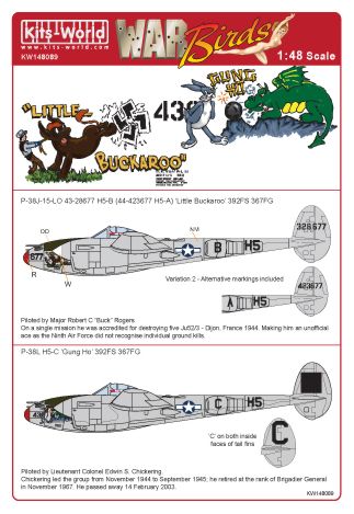 Decal 1/48 Lockheed P-38J-15-LO Lightning (Kits-World)