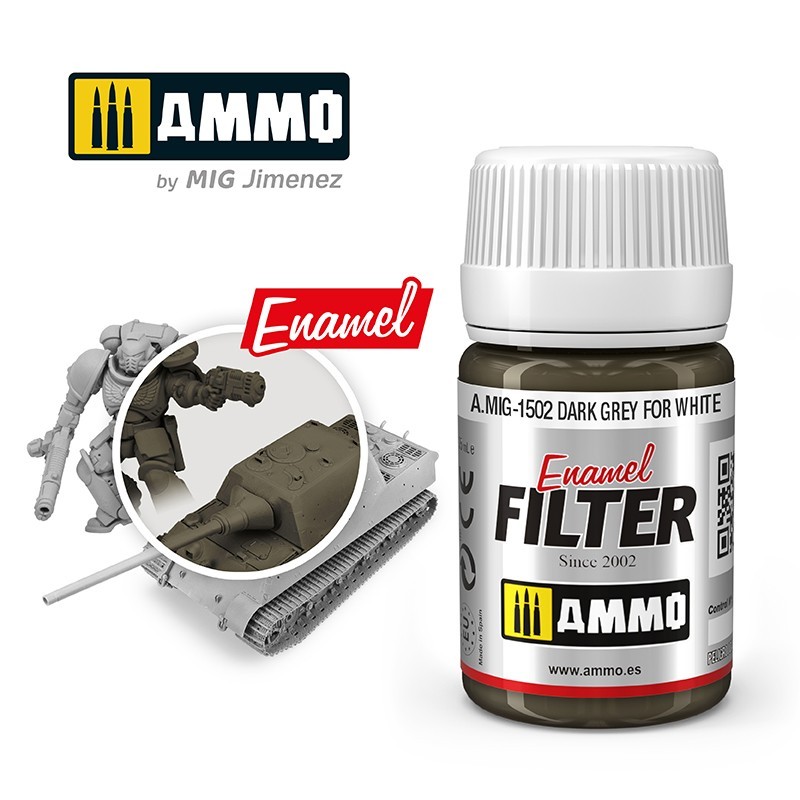 FILTER Dark Grey for White (35mL) (Ammo Mig)