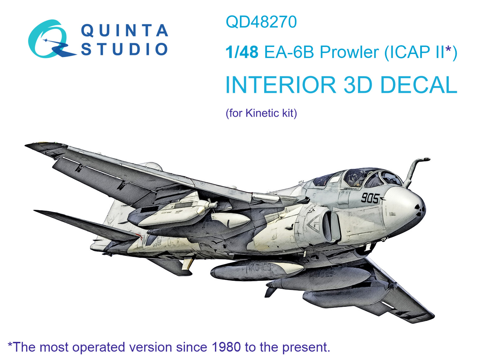 EA-6B Prowler (ICAP II) 3D-Printed & coloured Interior on decal paper (Kinetic)