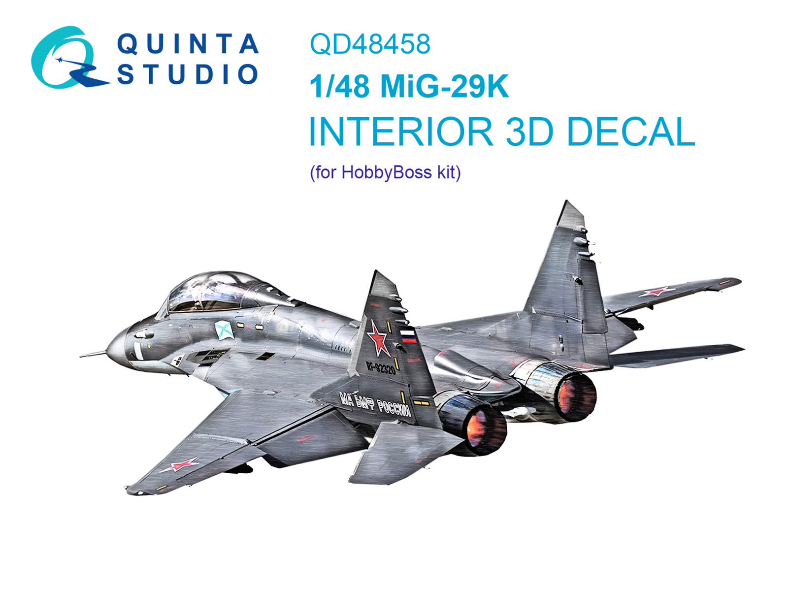 MiG-29K 3D-Printed & coloured Interior on decal paper (HobbyBoss)