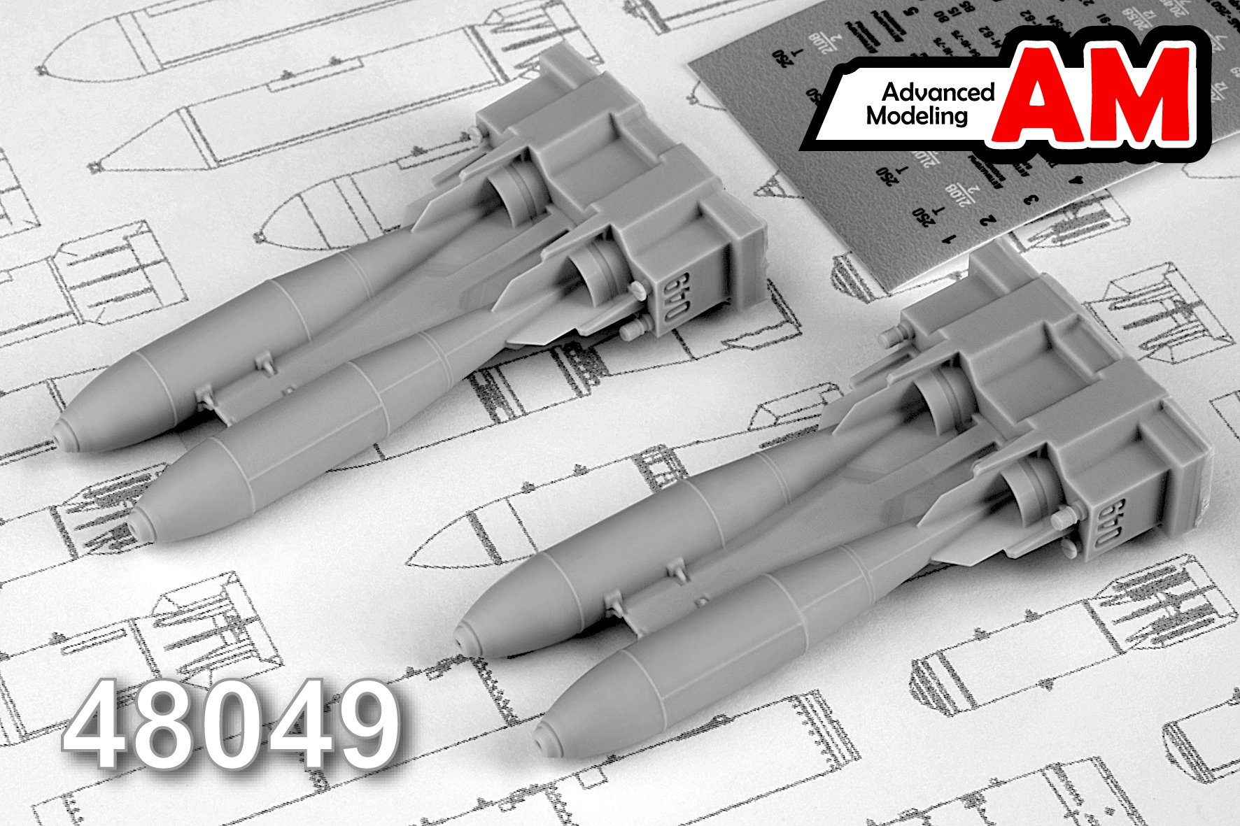 Additions (3D resin printing) 1/48 FAB-250 M-62 250 kg High-Explosive bomb (Advanced Modeling) 