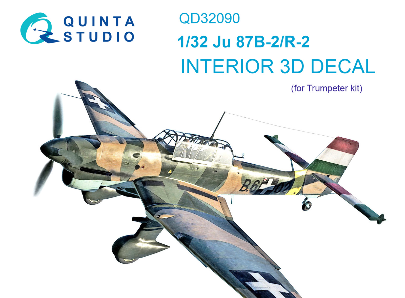 Ju 87B-2/R-2 3D-Printed & coloured Interior on decal paper (Trumpeter)