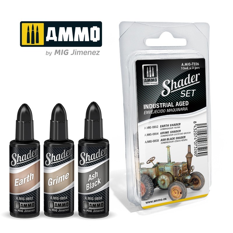 SHADER Set Industrial Aged (Ammo Mig) (3x10ml) 