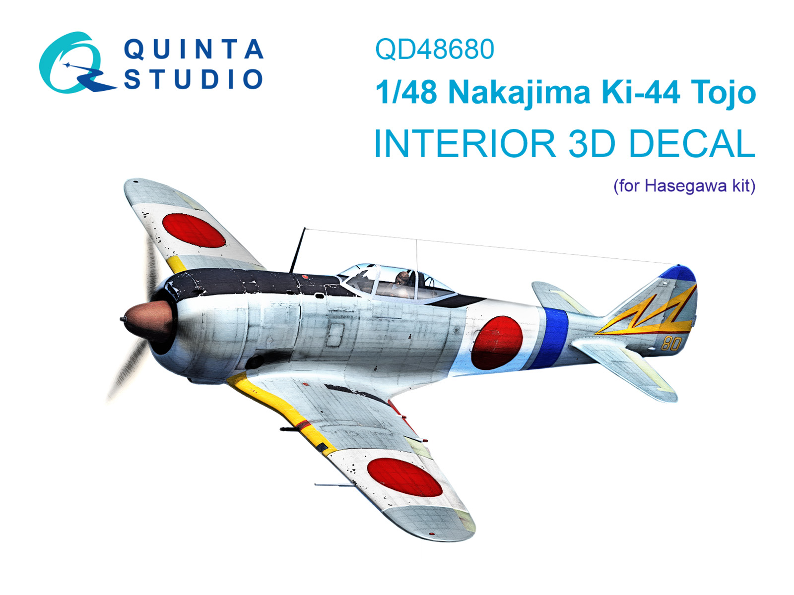Nakajima Ki-44 3D-Printed & coloured Interior on decal paper (Hasegawa)