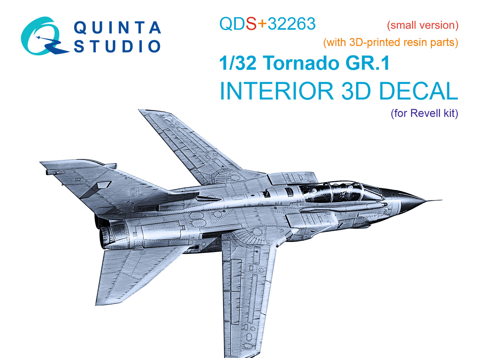 Tornado GR.1 3D-Printed & coloured Interior on decal paper (Revell) (Small version) (with 3D-printed resin parts)