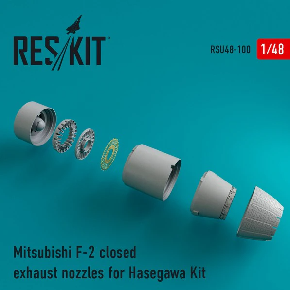 Additions (3D resin printing) 1/48 Mitsubishi F-2 closed exhaust nozzles (ResKit)