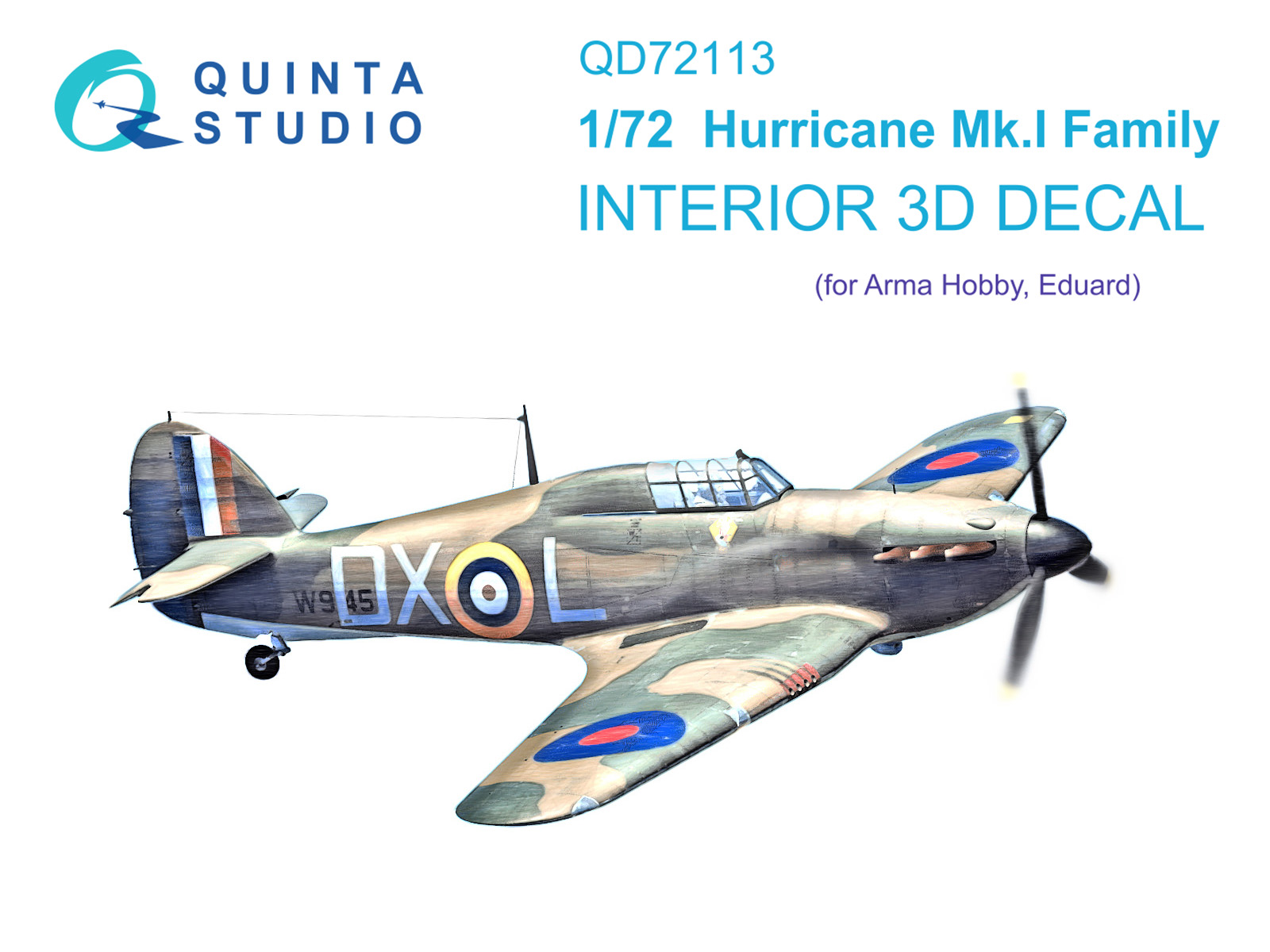 Hurricane Mk.I family 3D-Printed & coloured Interior on decal paper (Arma Hobby)