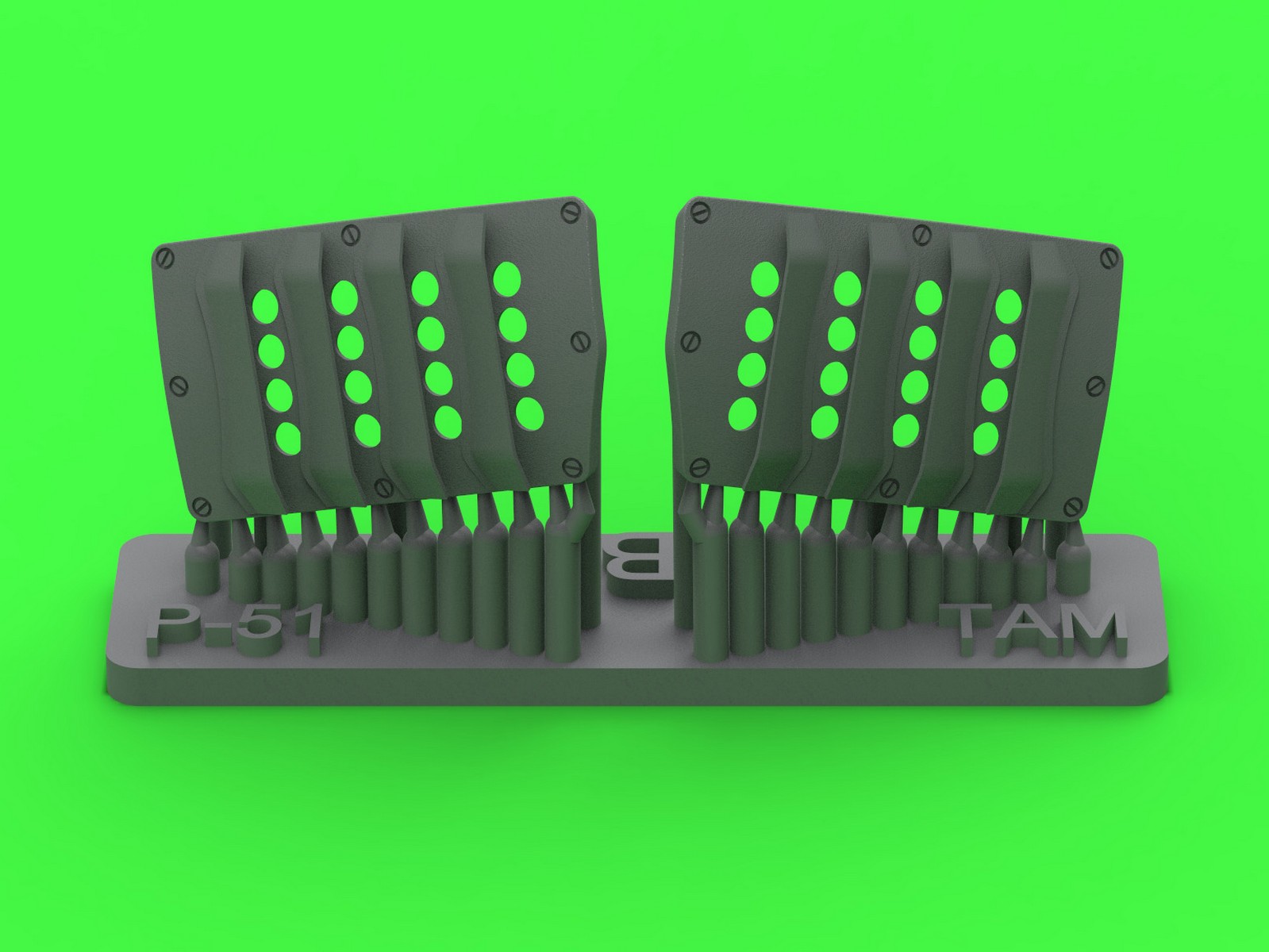 Aircraft detailing sets (resin) 1/32 P-51 Mustang - carburator air filter cover - RAF louvred type - version B (designed to be used with Tamiya kits)