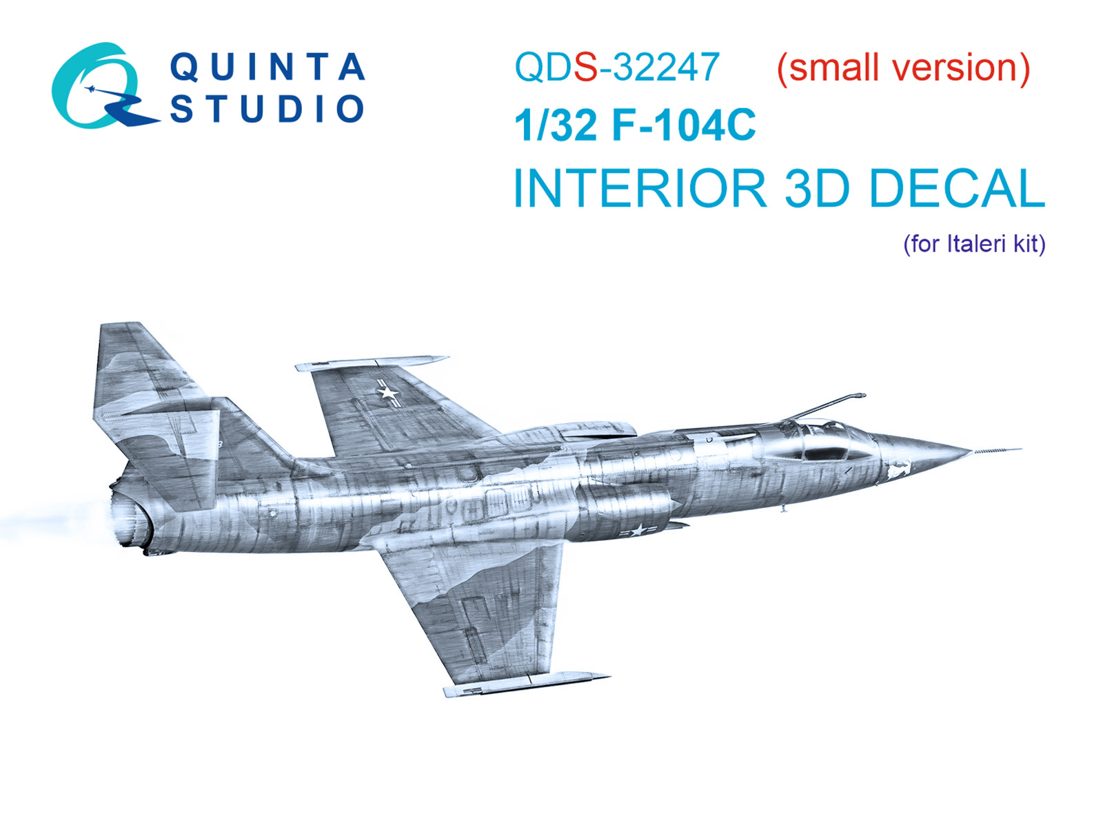 F-104C 3D-Printed & coloured Interior on decal paper (Italeri) (Small version)