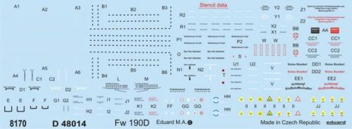 Decal 1/48 Fw 190D stencils